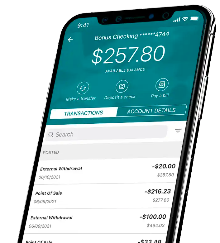 Mobile Banking app on phone